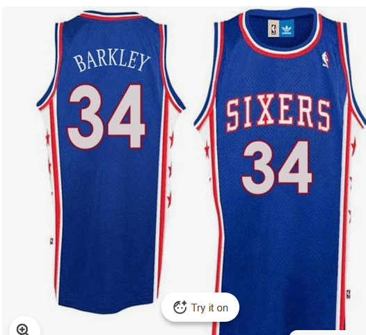 Men Charles Barkley Sixers 76ers Throwback Jersey